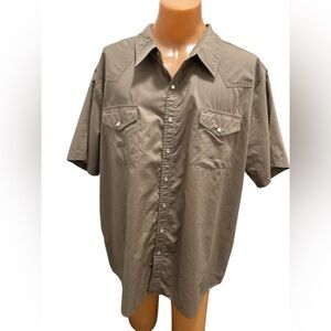 High Noon Pearl Snap Shirt Mens 3X Brown Western Short Sleeve Cowboy Cut Pockets